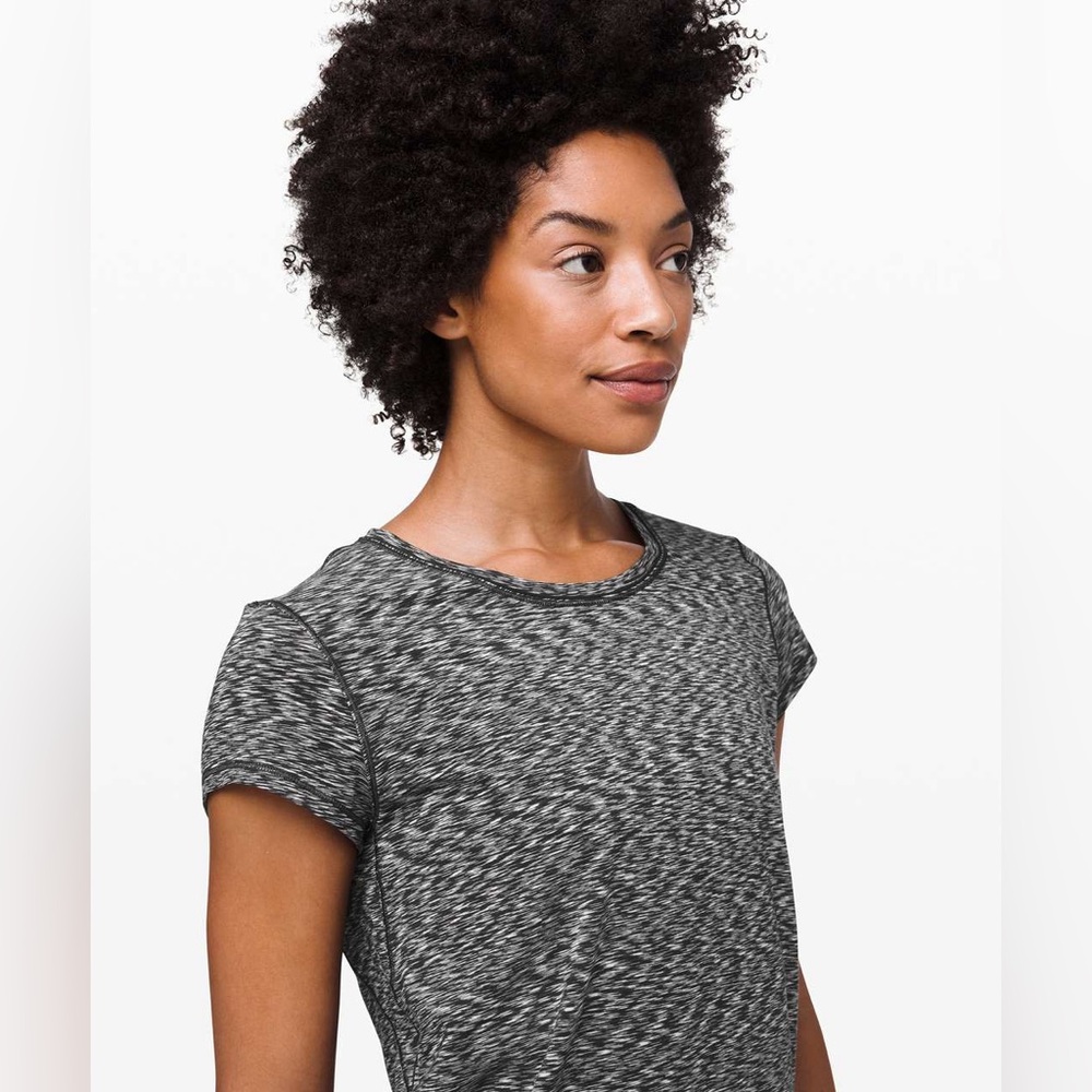 Lululemon Athletica Gray Spaced Out Space Dye Another Mile Short Sleeve Tee - Picture 2 of 10